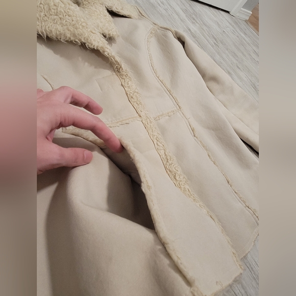 I.N.C. International Concepts Faux Fur Cotton Off-White Cream Shearling Jacket M - Picture 11 of 13